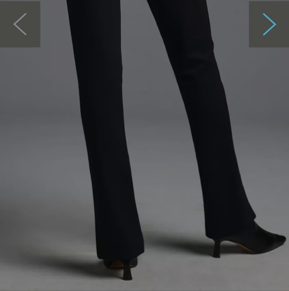 Anthro Dress Trousers Zipper Bottom Hem Anthropologie SZ Extra Small Tall Black
